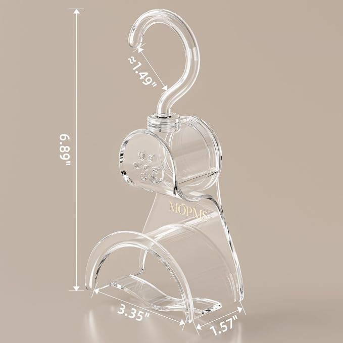 3 Pieces Clear Purse Hanger Closet, Luxury Crystal Bag Hangers Hooks with 360-Degree Rotation, Durable Handbag Backpack Purse Organizer for Closet