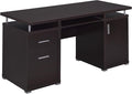 Coaster Home Furnishings Tracy Modern Contemporary 55-Inch 2-Drawer Home Office Computer Writing Desk Study Table with File Cabinet Storage Engineered Wood Eco-Friendly Laminate Brown 800107