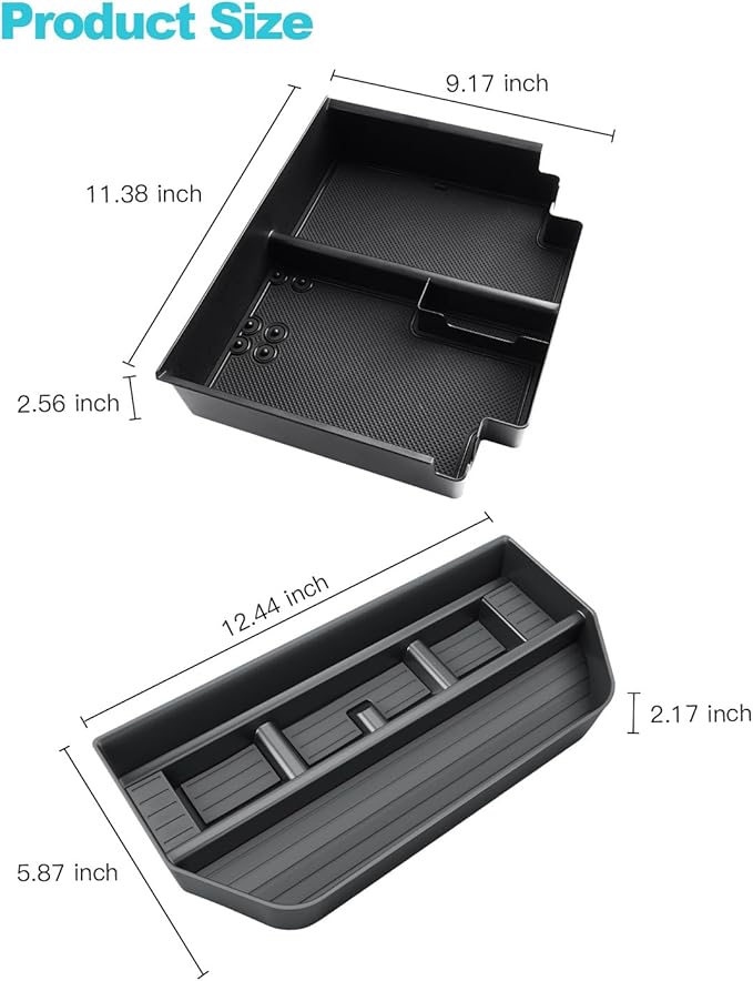 CDEFG 2Pcs for 2025 2026 Ford Expedition Center Console Organizer for 2025 2026 Ford Expedition Accessories Middle Console Organizer Armrest Storage Box & Dashboard Storage 13.2" Screen Organizer