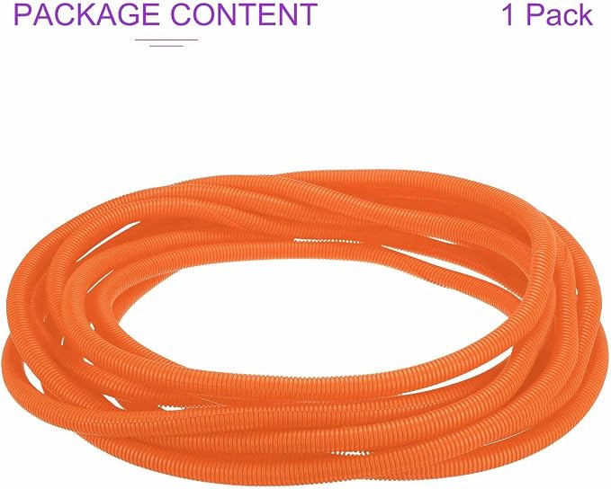 DMiotech 50ft Wire Loom Split Tubing 3/4 Inch(19.1mm) ID, Cord Protectors from Pet Flexible Conduit Cable Management for Office Home Garden, Orange