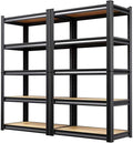 2-Pack 71"H-28"W-12"D Garage Shelving - 5 Tier Metal Storage Shelves | Adjustable Steel Rack Units, Industrial Utility Shelving for Pantry, Basement, Warehouse & Home Organization
