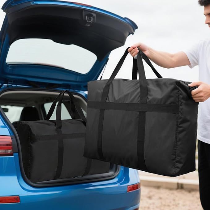 Extra Large Moving Bags with Strong Zippers, Storage Bags with Carrying Handles, Duffle Bag Packing Bags for Moving, Storage, Travel and Camping, Totes for Space Saving