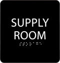 6" X6" Supply Room Sign - ADA Compliant Tactile Graphics Grade 2 Braille Text Acrylic Door Wall Signs - Stocking Tracking Monitoring Storage Room Sign for Office, School, Warehouse