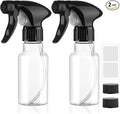 Spray Bottles 4oz/120ml Plastic Small, Clear, 2 Pack | Mist/Stream Spraying, Heavy Duty, For Hair, For Cleaning Solutions, For Plants