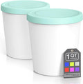 BALCI - Premium Ice Cream Containers (2 Pack - 1 Quart Each) Perfect Freezer Storage Tubs with Lids for Ice Cream, Sorbet and Gelato! - Mint