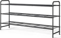 Kitsure Shoe Rack - Stainless Steel Shoe Organizer, Sturdy Shoe Rack for Closet and Front Door Entrance, Free Standing Shoe Shelf, Closet Organizers and Storage, 37.3" Wide - 3 Tier, Black