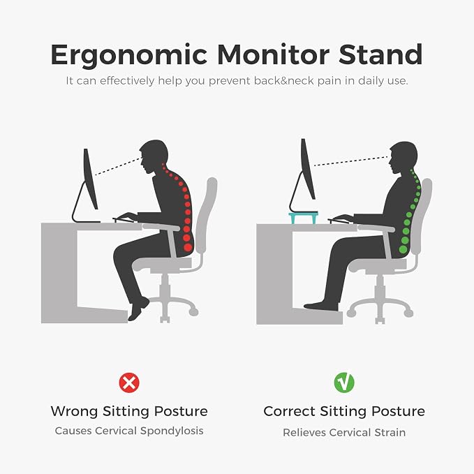 loukin Dual Monitor Stand Riser for Desk, 43.6"×8.2" Computer Stand, Brown | Supports 22 lb, No Installation Required, Water-Resistant Surface, Fits Laptops and Printers, Ergonomic Design