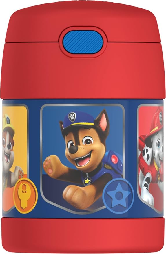 THERMOS FUNTAINER Insulated Food Jar, 10 Ounce, Kid Friendly Food Jar with Foldable Spoon, Paw Patrol, Color/Style May Vary