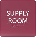 6" X6" Supply Room Sign - ADA Compliant Tactile Graphics Grade 2 Braille Text Acrylic Door Wall Signs - Stocking Tracking Monitoring Storage Room Sign for Office, School, Warehouse