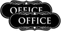 All Quality Designer Office Sign | Easy Installation - Black - Medium (2 Pack)