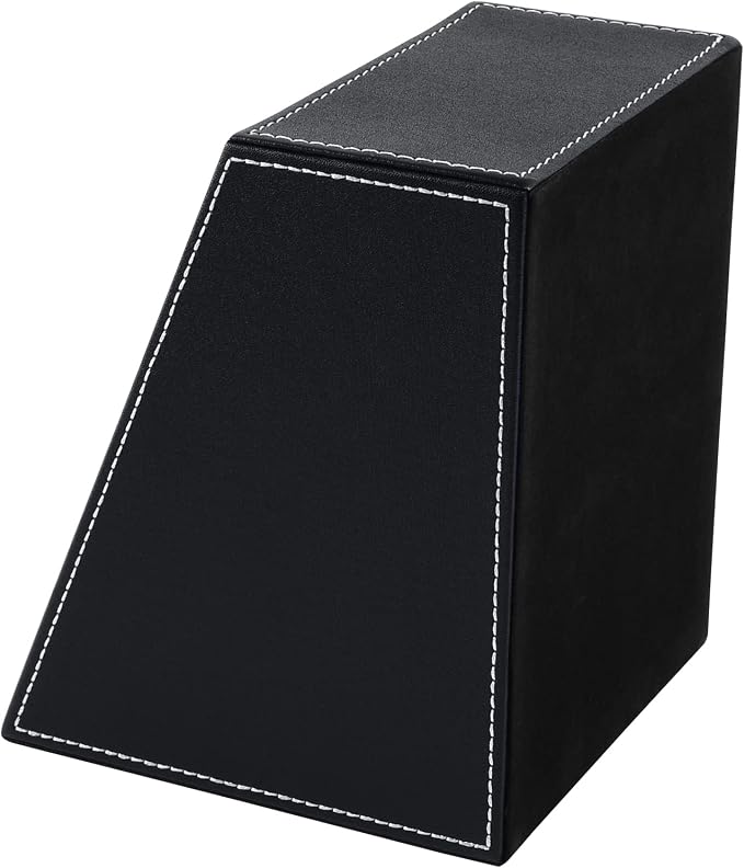 Fashionable PU Leather TV Remote Control Holder with 3 Compartments, Storage Rack, Storage Box, Media Accessory Storage, Desk Organizers (black)
