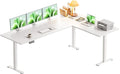 Casaottima 71 Inch L Shaped Electric Standing Desk, Home Office, White | Reversible Corner Desk with Height Adjustment, Ergonomic Sit Stand Table for Home Office, Computer Workstation