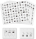 400 Pcs Light Switch Sticker Labels, 40 Designs Transparent Switch ID Stickers Switchboard Label Decals for Home, Kitchen, Bathroom, Office School, 19x19mm