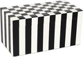 Handicrafts Home Large Decorative Storage Box with Lid, Black and White Keepsake Storage Box, Decorative Jewelry & Memory Box for Coffee Table, Shelf & Bedroom Decor, Puzzle Check - 10 x 5 x 5 Inch