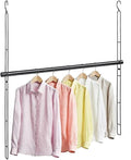 Hanging Closet Rod 31.89in Adjustable Height, Closet Extender Hanging Bar for Closet Rod Heavy Duty Closet Organizer, Black