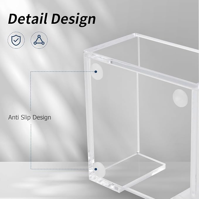 Acrylic Sticky Note Holder, 3 x 3 Crystal Clear Acrylic Notepad Holder Sticky Note Dispenser for Dorm Room and Office Desk Organizer
