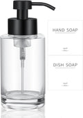 Glass Foaming Soap Dispenser Set with 304 Stainless Steel Pump 12oz Clear | Rust Proof Black Pump, Sturdy, Empty Foam Bottle with Waterproof Labels for Bathroom Decor Kitchen Colleage Dorm