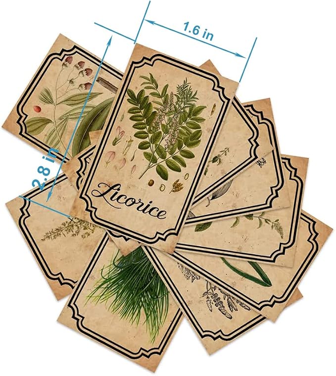 Herb and Spice Apothecary Labels Vintage Labels Stickers for Jars Bottles Tags