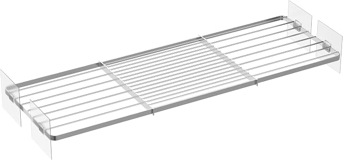 Closet Tension Shelves Expandable Cabinet Organizer Wire Shelf Metal DIY Divider Separator for Cabinet Wardrobe Cupboard Pantry Kitchen Bedroom