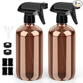 Bontip Glass Spray Bottle, Amber Glass Spray Bottle Set & Accessories Refillable for Plants Window Cleaners Aromatherapy Facial Hydration Watering Flowers Hair Care (2 Pack/8 oz) (Amber)