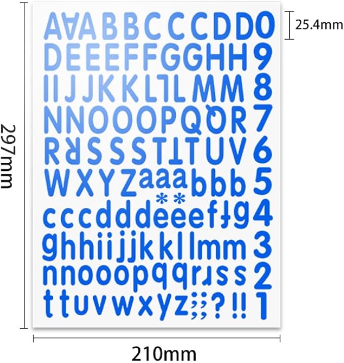 Alphabet Stickers Color Letter 1 Inch Mailbox Numbers Labels Vinyl Self-Adhesive Labels Matte Letter Sticker Waterproof Decorative DIY Stickers