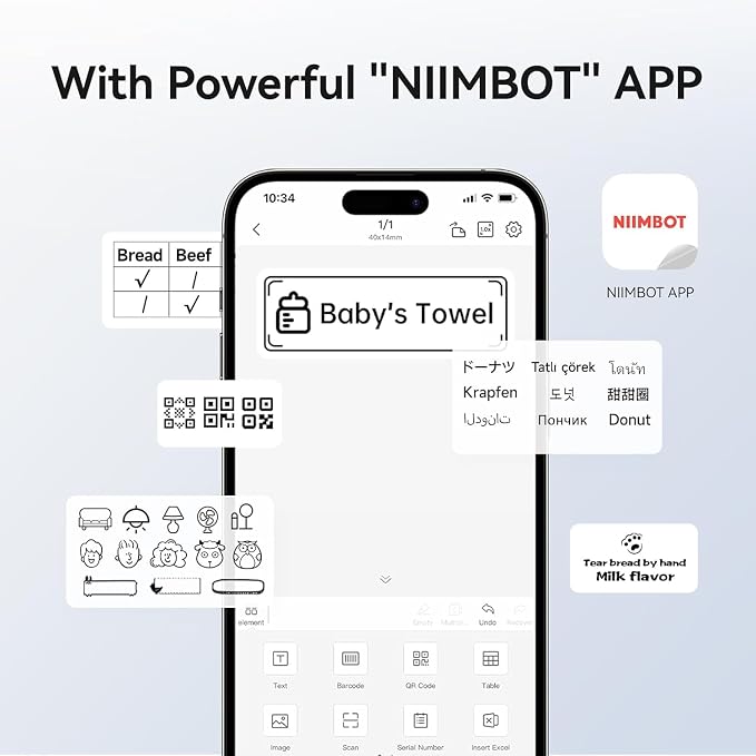 NIIMBOT 3 Roll Set Labels, 2'' x 1.2'' (50x30mm) Waterproof Thermal Label | for B1/B21/B31 Label Maker, for Mason Jar/Barcode/Logo/QR Code