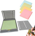 Sticky Note Stencil, Sticky Note Holder with Stencil 3x3 Sticky Note Line Stencil and Holder, Perfect for to-Do Lists, Home, Office, Sticky Notes Dispenser, Reusable Note Organizer (Grey)