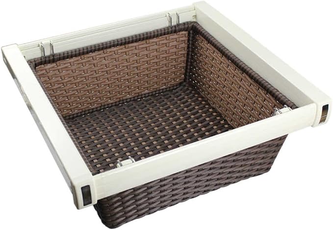 Pull Out Cabinet Storage Basket,Wardrobe Storage Organiser,Stackable Detachable Baskets Closet Storage Box,for Kitchen Office Wardrobes Cupboard Storage(Brown 2)