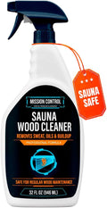 Mission Control 32 oz Sauna Wood Cleaner Spray | Removes Sweat, Body Oils & Buildup From Interior Surfaces Including Cedar - Wood-Safe Formula for Regular Sauna Maintenance
