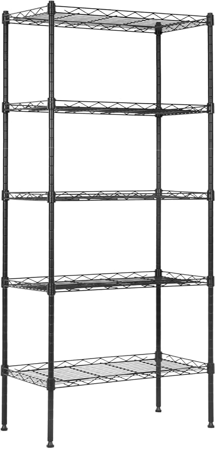 Meet perfect 5-Tier Wire Shelving Unit, NSF Certified Metal Storage Rack, 750 lbs Capacity Heavy Duty Shelf, Adjustable Pantry Organizer for Kitchen Garage Laundry, 47.6" H x 21.5" W x 11.6" D
