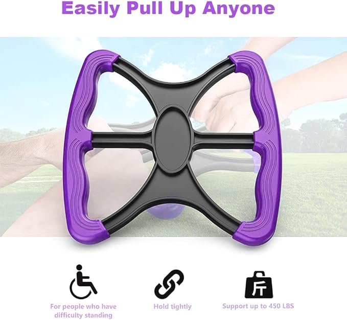 Yuhoo Lift Assists Standing Aid-Handicap Bar with No-Slip Grip Handles, Contact Free Grip Lift Assist Foot Standing Mobility Aid, Portable Help Seniors Handicapped Transfer Assistant(Purple)