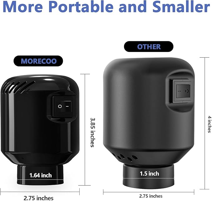 MORECOO Electric Air Pump for Vacuum Storage Bags - Smaller, More Portable, 5000PA Suction Power, 55W Energy Saving, Convenient & Fast Vacuum Bag Pump - Ideal for Travel(Black)