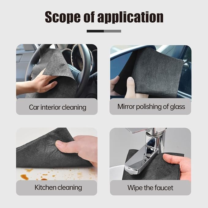Wegodal Thickened Magic Cleaning Cloth, Upgrade Reuseable Streak Free Microfiber Cloth Microfiber Cleaning Cloth, Multipurpose Miracle Rags for Kitchen, Window, Glass, Cars (Gray-15Pcs, 12x12 in)