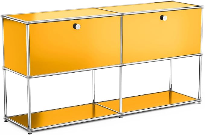 Modern Storage Cabinet Yellow F Versatile Free-Standing Organizer for Home Office Décor, Green (Yellow, F-15 D x 60" W x 29" H)