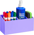 Magnetic Dry Erase Marker Holder, Acrylic Magnet Pen Holder for Whiteboard, Refrigerator, Magnetic Fridge Organizer for Office, Classroom, Whiteboard Maker Holder, Locker Organizer-Purple