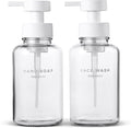 MaisoNovo Glass Foaming Soap Dispenser 14 Oz | Glass Bottles Pumps x 2 Clear