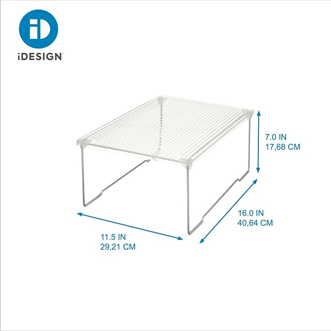 iDesign Stackable Bathroom Shelf Riser, Clear | For Bathroom, Shower, Laundry room