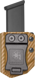 Amberide Universal IWB/OWB Kydex Mag Carrier for 9mm / .40 & .45 ACP Magazines, Single and Double Stack, Adjustable Retention, Ambidextrous, Fits 1.5" Belt, Made in USA