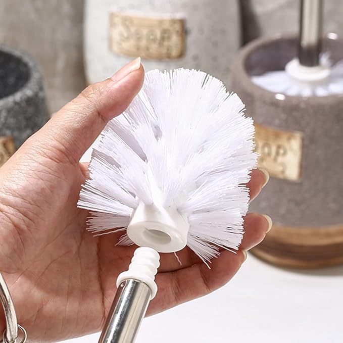 Toilet Bowl Brush and Holder Toilet Brushes with 304 Stainless Steel Handle for Bathroom Toilet Cleaner Brush, No Dead Angle Home Cleaning Utensils Bathroom Accessories (Color : A) (A)