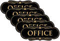 All Quality Designer Office Sign | Easy Installation - Brushed Gold - Small (5 Pack)