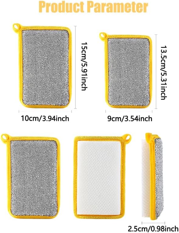 20PCS Multipurpose Dishwashing Rags, 2024 New Double Sided Sponge Kitchen Dishcloth, Multi-Purpose Absorbent Sponge Dishwashing Rags for Washing Dishes Cleaning Kitchen(3.54 * 5.31inch)