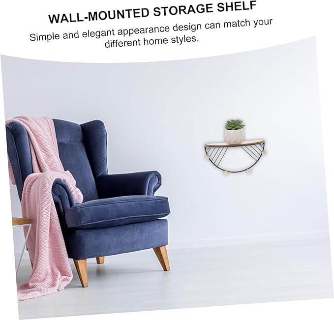 GLEAVI Elegant Wall-Mounted Storage Rack Wooden Shelving Unit for Home Organizers and Storage