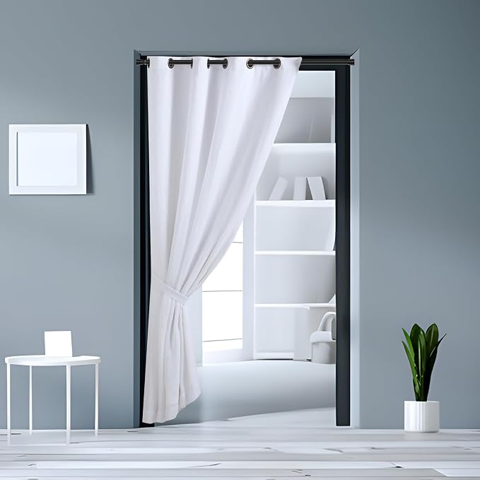 Black Tension Rods for Windows 28 to 48 Inch 4Pack Spring Curtain Rod Tension Curtain Rod Expandable Pressure Shower Curtain Rod Tension No Drill Adjustable Curtain Rods for Bathroom,Doorway,Door