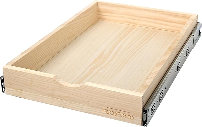Kitchen Cabinet Organizer, Fully Assembled Drawer Wood Pull Out Tray Drawer Box Cabinet Slide Out Shelve, Wooden Pull-Out Shelf (W24''×D21''×H3'')