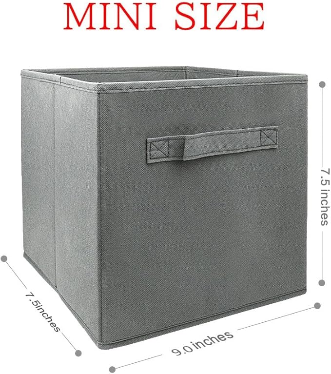 EBIGIC storage bins collapsible storage bins,cube storage organizer (Pack of 6) 9*7.5*7.5inch,For home and office Collapsible Closet Shelf Organizers, Drawer Organizers (Grey)
