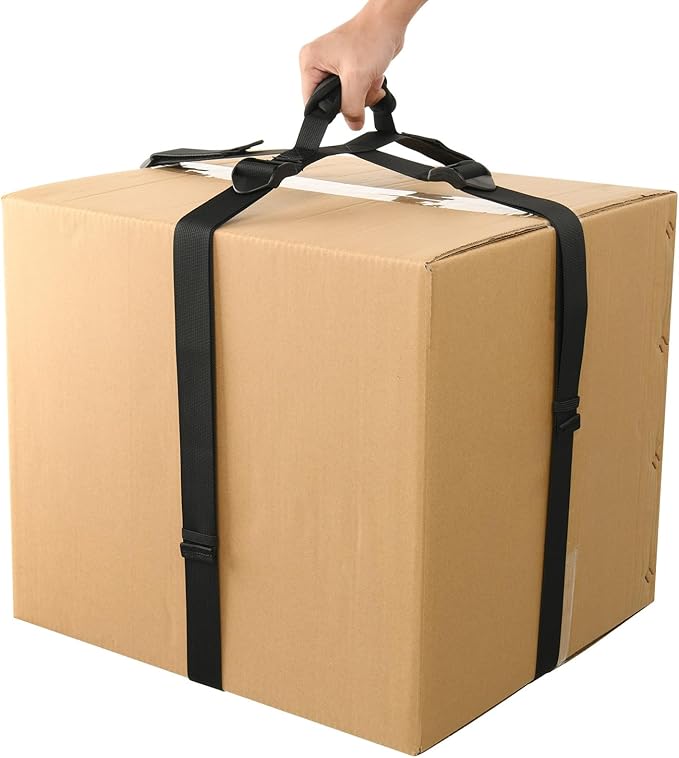 Cosmos Box Carrying Strap with Handle, 126 Inch Heavy Duty Handheld Belt for Moving and Lifting Heavy Objects, Adjustable Cross Style Moving Straps for Luggage Cases Groceries Appliances