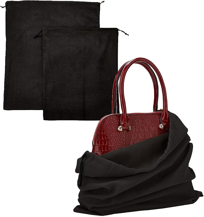 2 Piece Set Dust Cover Bags for Handbags,Purses,Shoes,and Boots | Protection Bag for Purse,Dust Resistant,Machine Washable & Reusable Storage Pouch,Travel Essentials for Women & Men