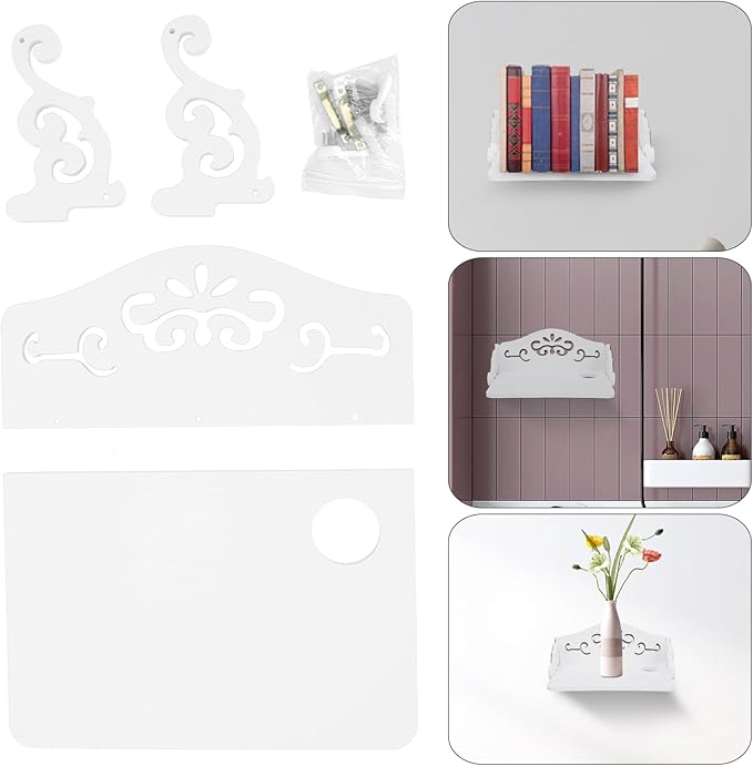 COHEALI European Style Wall Mount Organizer Rack Easy to Install Household Storage Shelf for Bedroom Kitchen Stylish Wall Hanging Storage Random Style Design