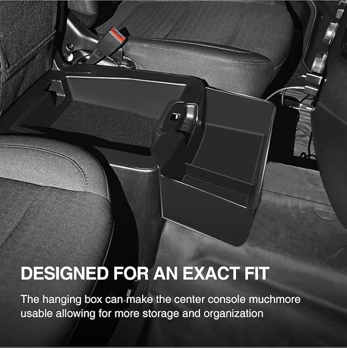 Center Console Hanging Organizer Box Fit For Chevy Silverado/GMC Sierra 1500 2019-2026,2500HD 3500HD 2020-2026 Split-Bench Folding Seat Hanging Storage Tray For Silverado/Sierra Center Accessories