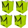 DURASACK Heavy Duty Storage Tote Bag 22-Gallon Rugged Woven Polypropylene Moving Bag, Reusable Self-Standing Design, Holds up to 500 Pounds, Pack of 4, Lime Green